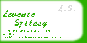 levente szilasy business card